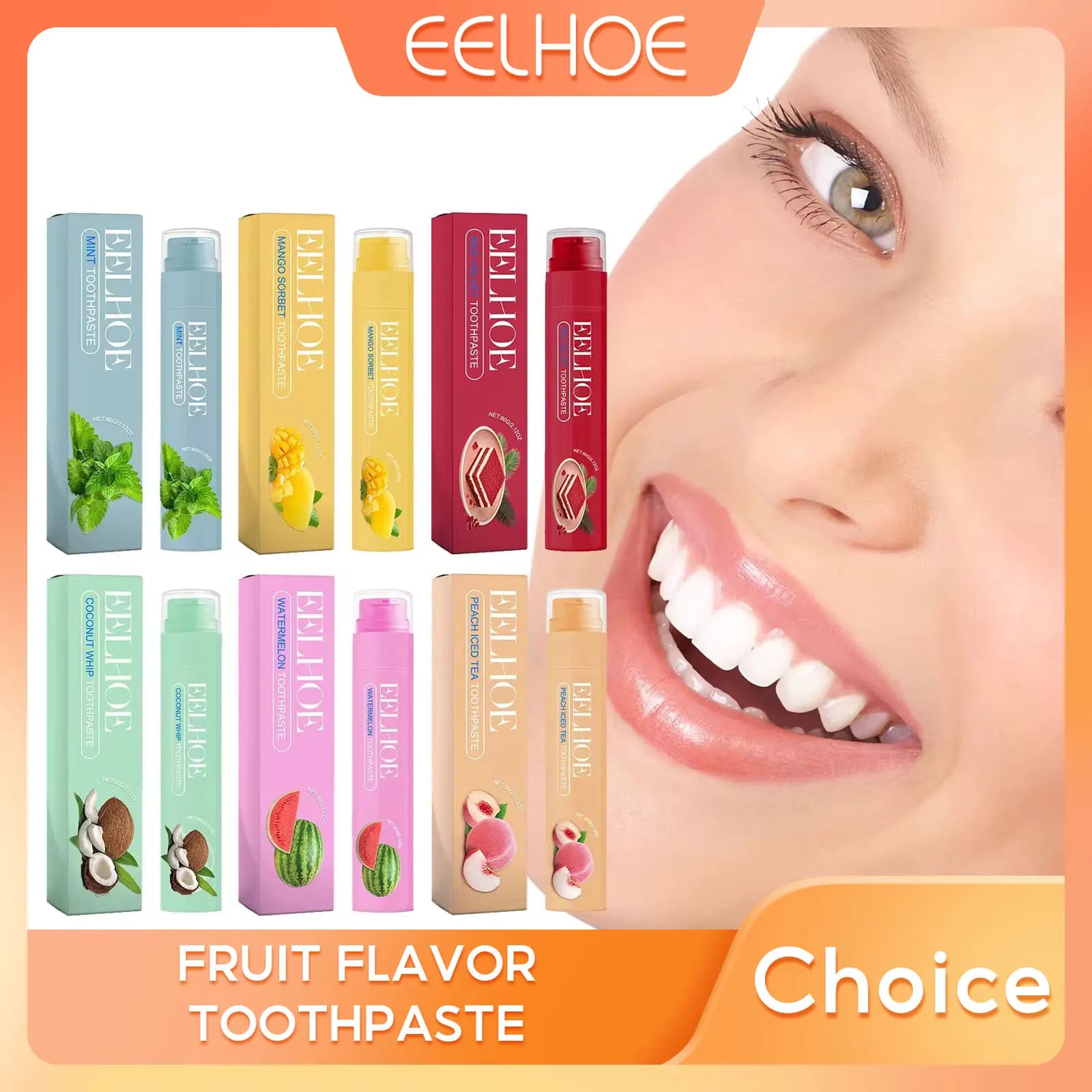 EELHOE dentifricio sbiancante smacchiatore per denti rimozione degli odori orali alito fresco pulisci cavità orale dentifricio schiarente per denti