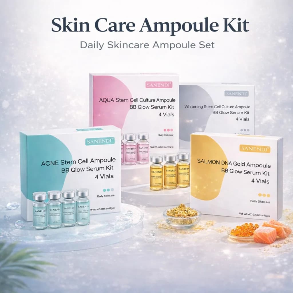Sanendi serum with Hyaluronic Acid, Salmon DNA, AQUA Peptides, Vitamin C, Fial VE, Hydrating and Levigating Essence, Korean Skin Care