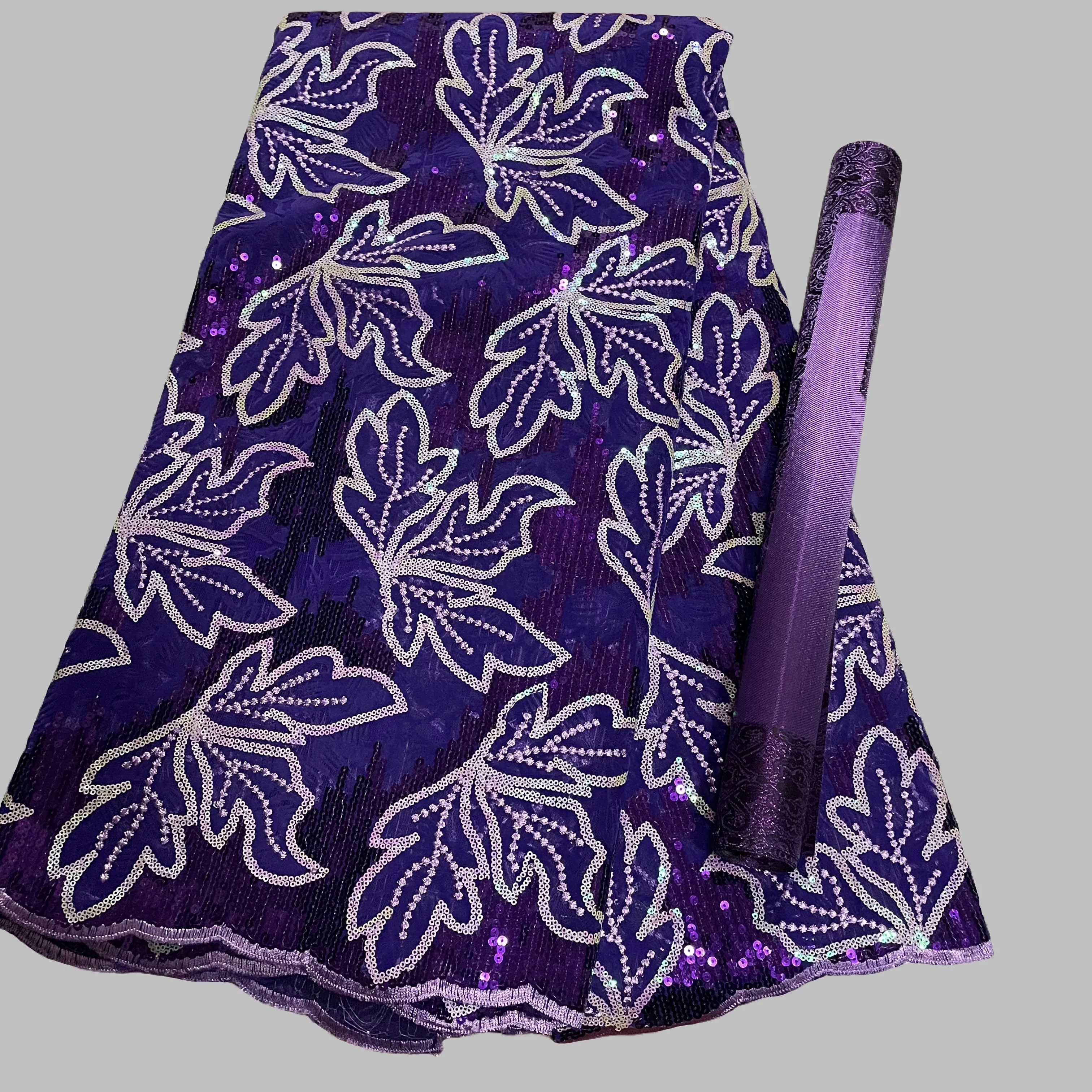 Newest Wholesale Price African Tulle Sequence Lace Fabric Embroidery Sequins Lace Material Sewing For French Evening Gown Dress