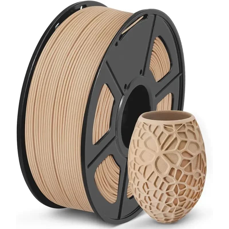 Filament PLA for 3D printer 1.75mm, Precise winding, Dimensional accuracy +/- 0.02 mm, Wood color, 250g/500g