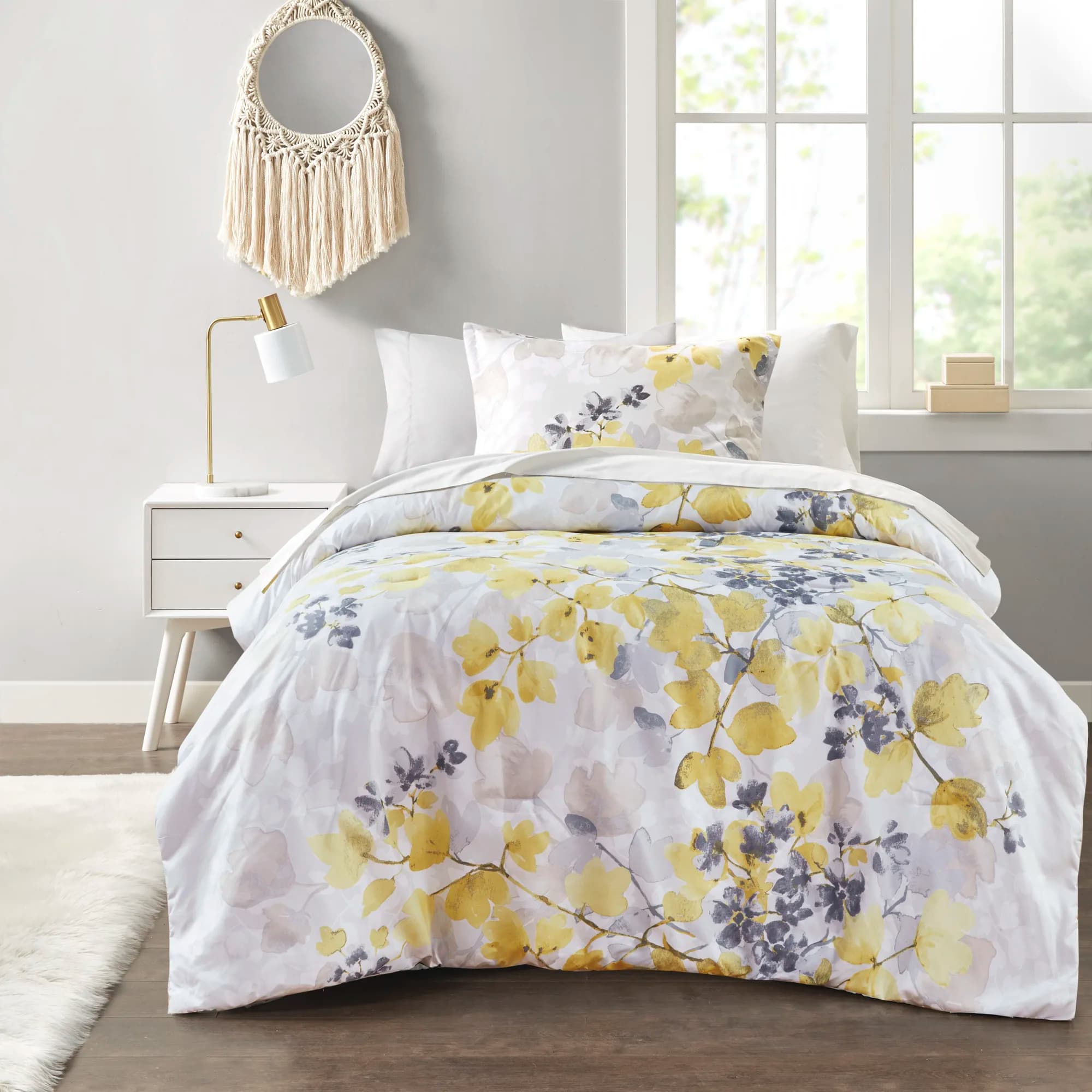 Set trapunta con lenzuola Giallo Queen (Multicolore + Poliestere)"
