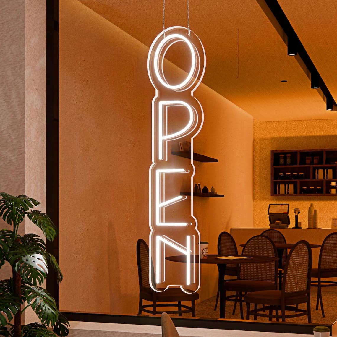 Insegna al neon aperta, decorazione da parete con insegna a LED personalizzata, insegna di benvenuto per l'arredamento del negozio, luce al neon moderna a barra aperta, insegna aperta per insegne aziendali