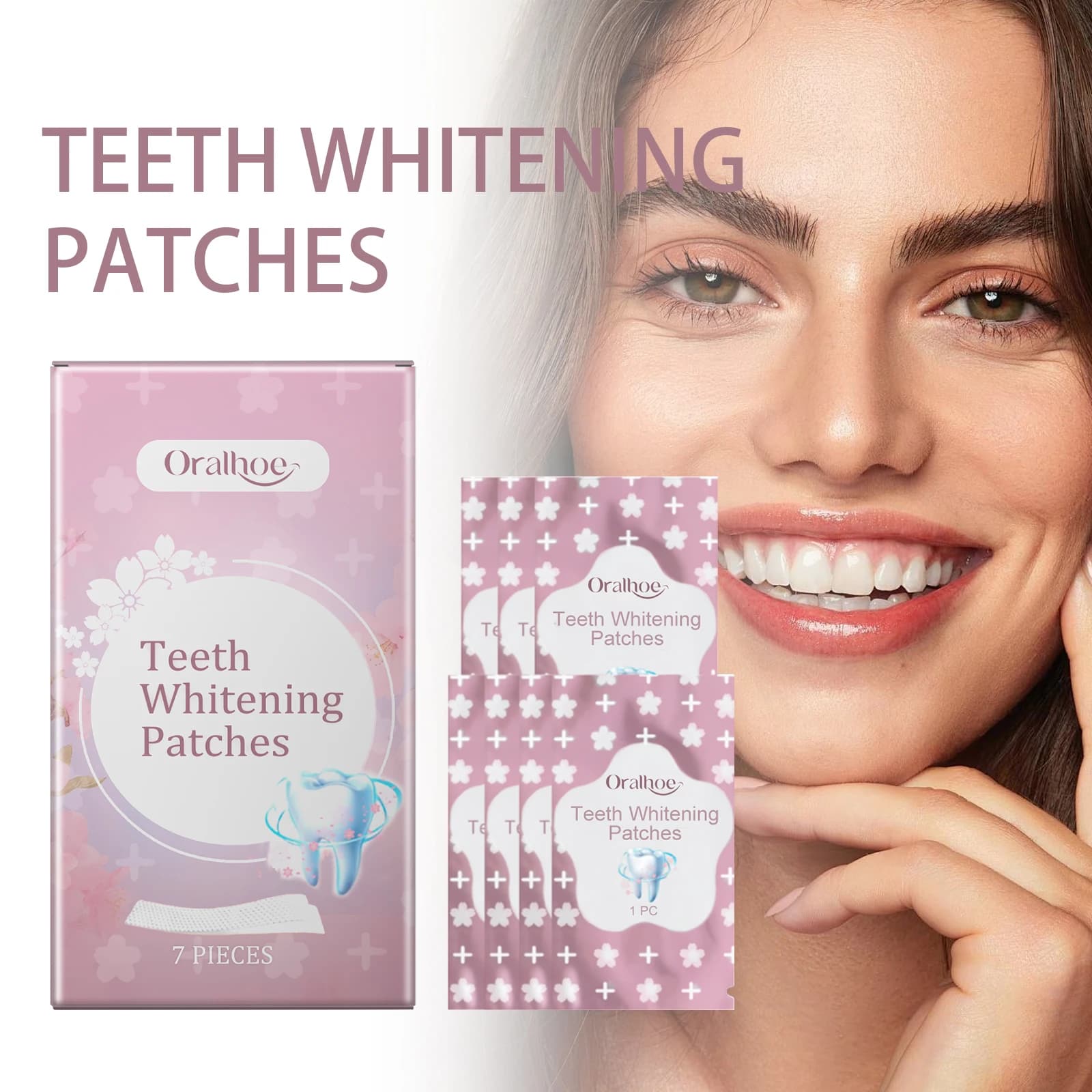 Oralhoe 7 pcs Whitening Of The Tooth Patch Bouquet Remove Cooling Clean Macchia Yellow Width of Menta Candeggina Denti Stripes Shining