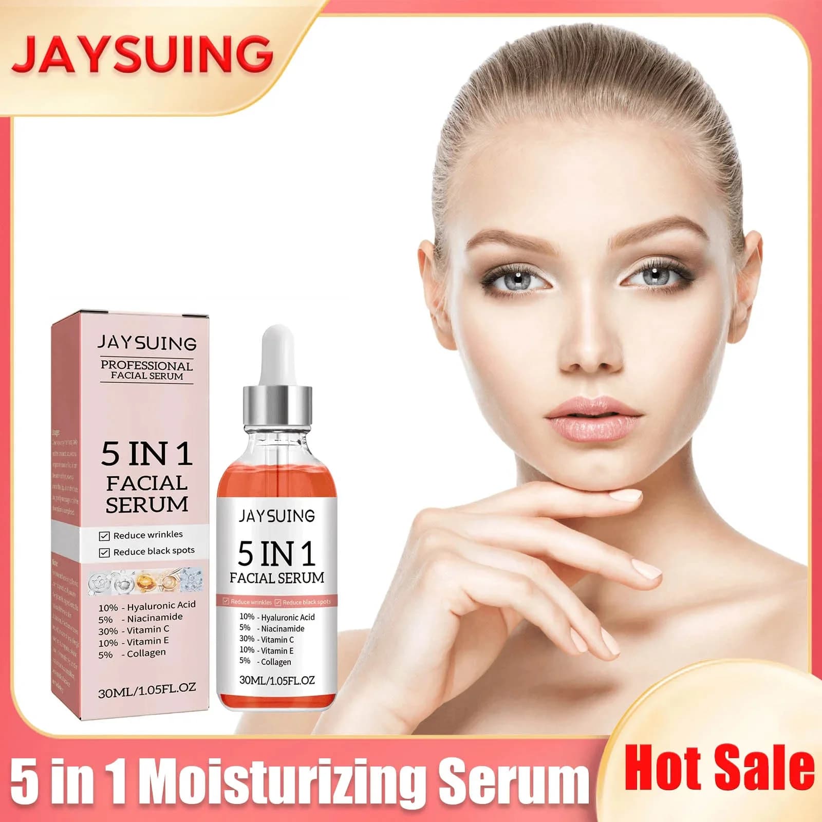 Moisturizing face serum 5 in 1 moisturizing brightening lifting firming improves skin moisturizer tightening pores essence
