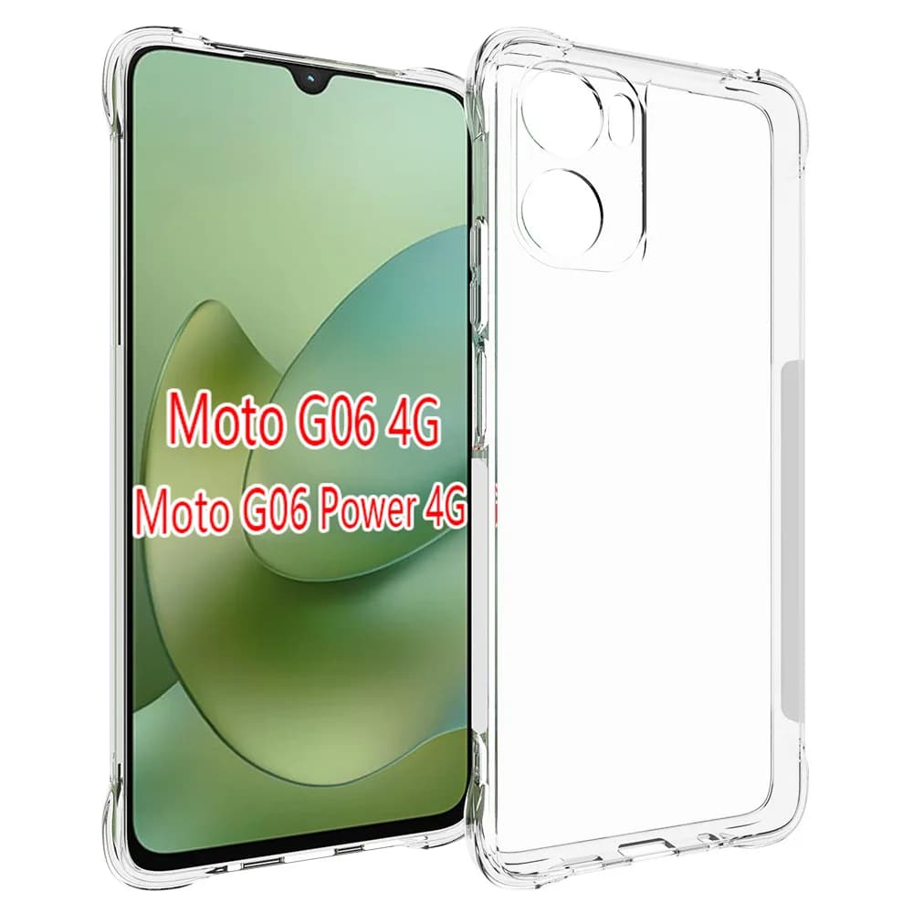 Per Motorola Moto G06 4G Custodia Air Cuscino Antiurto Airbag Trasparente Silicone TPU Della Copertura Posteriore Opaca Cassa Del Telefono per Moto G06 Power 4G