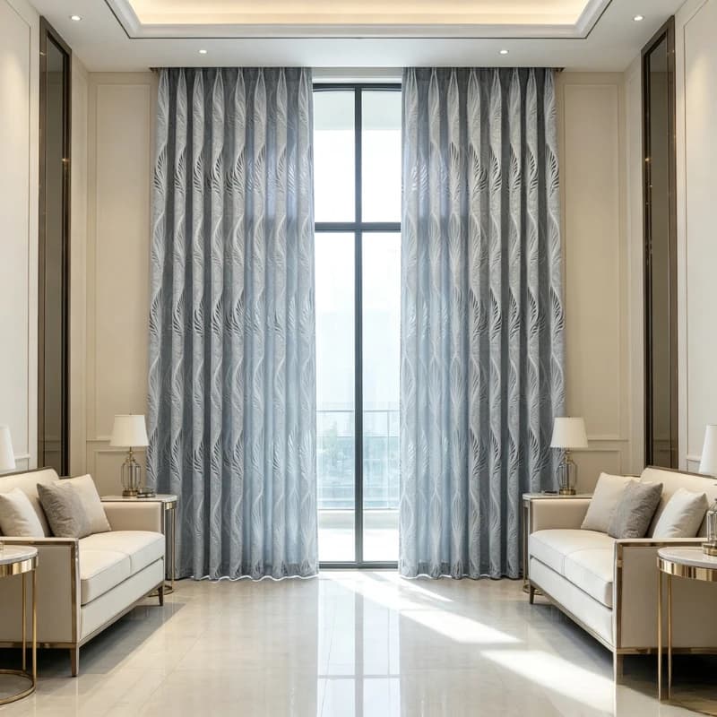 Gray Simple Leaf Gauze Curtains Curtains for Living Dining Room Bedroom Luxury Custom Size Sheer Fashion Elegant Rideaux Voilage