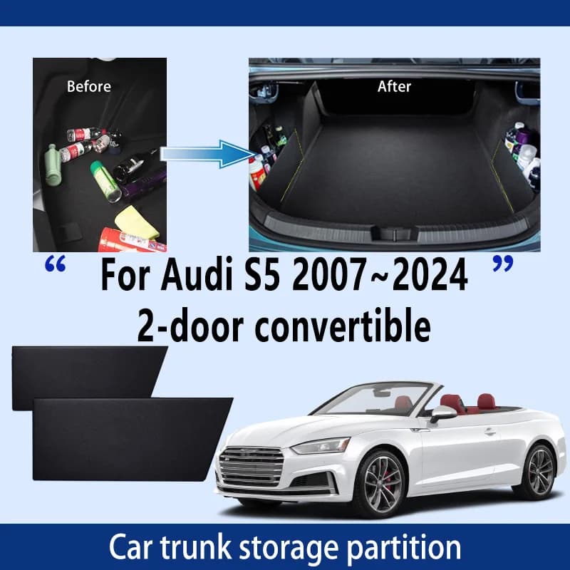 Accessori auto per Audi S5 2007 ~ 2024 23 bagagliaio convertibile partizione di stoccaggio multifunzione parti interne auto organizzatore