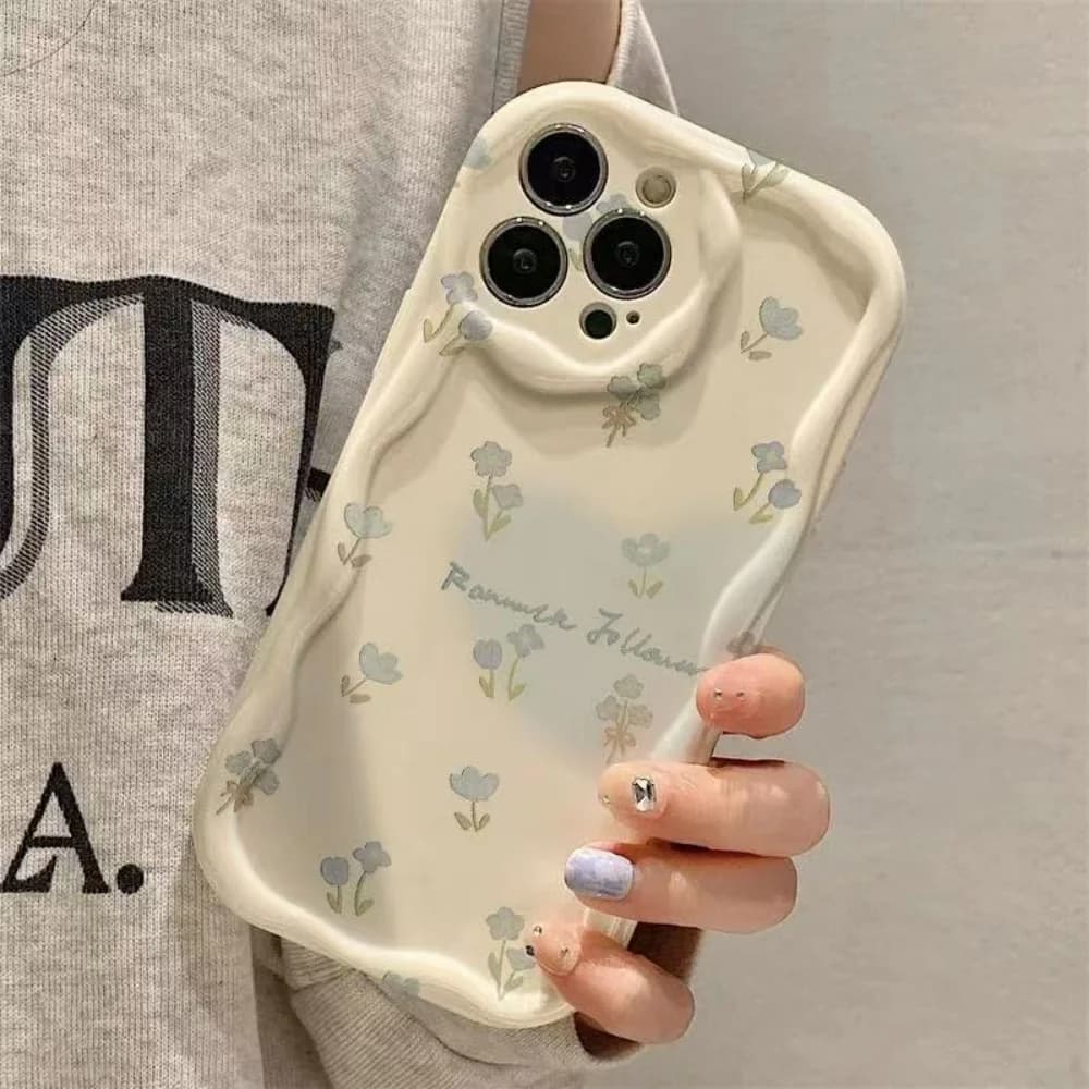 Custodia Morbida in Silicone con Stampa Cartoon Tulipano per iPhone 17 16 15 14 13 12 11 Pro Xs Max Plus Air Mini XR X 17e 16e con Airbag