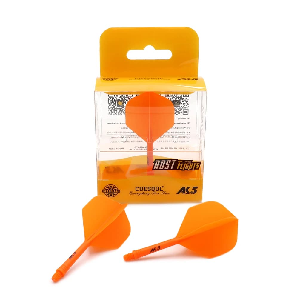 CUESOUL Asta per freccette integrata e voli Arancione Forma standard-21mm/28mm/33mm