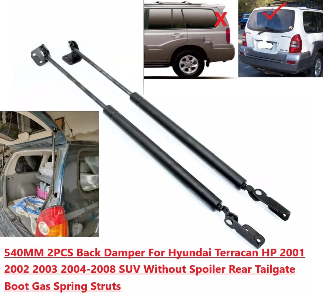 540MM 2PC Damper For Hyundai Terracan HP 2001 02-2008 SUV Without Spoiler Rear Tailgate Boot Gas Spring Struts Prop Lift Support