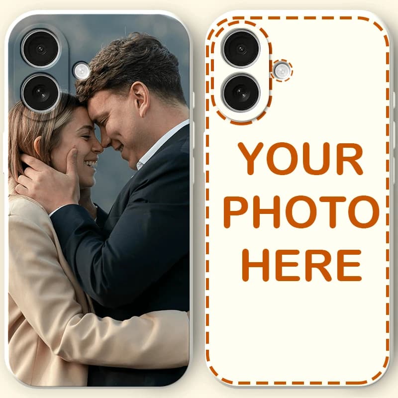 Custodia Opaca Personalizzata per iPhone 17 16 15 14 13 12 11 Pro Max Mini SE XS XR 7 8 Plus, Cover Morbida Fai-da-te con Foto Immagine Personalizzabile