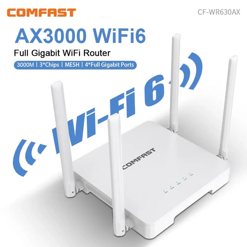 COMFAST AX3000 Router Wifi Mesh WiFi6 con 4 antenne MU-MIMO WPA3 Amplificatore Gigabit wireless Ripetitore WiFi 2.4/5.8Ghz Estendi la casa