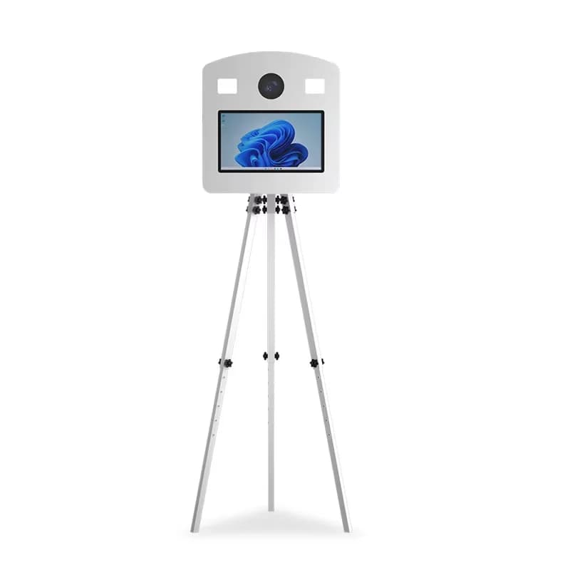 Cabina fotografica con touchscreen da 15,6 pollici, treppiede selfie portatile e fotocamera DSLR per noleggio eventi nuziali