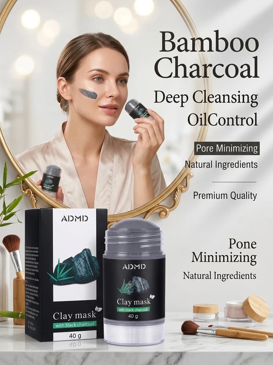 Bamboo Charcoal Mud Film Stick for Cleaning Moisturizingoil Controlling Pore Shrinking Deep Cleansing and Care of Facial Skin
