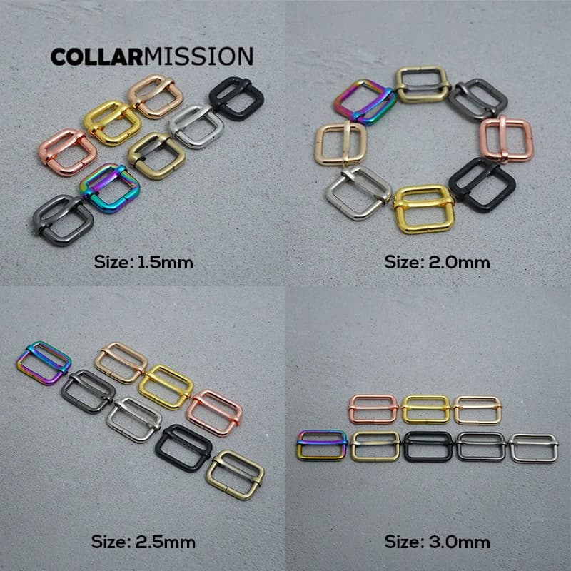 1 Pezzo Fibbia Regolabile in Metallo Non Saldato per Cinghie di Zaini e Collari per Cani e Gatti, Accessori Fai-da-Te, 8 Colori 4 Misure