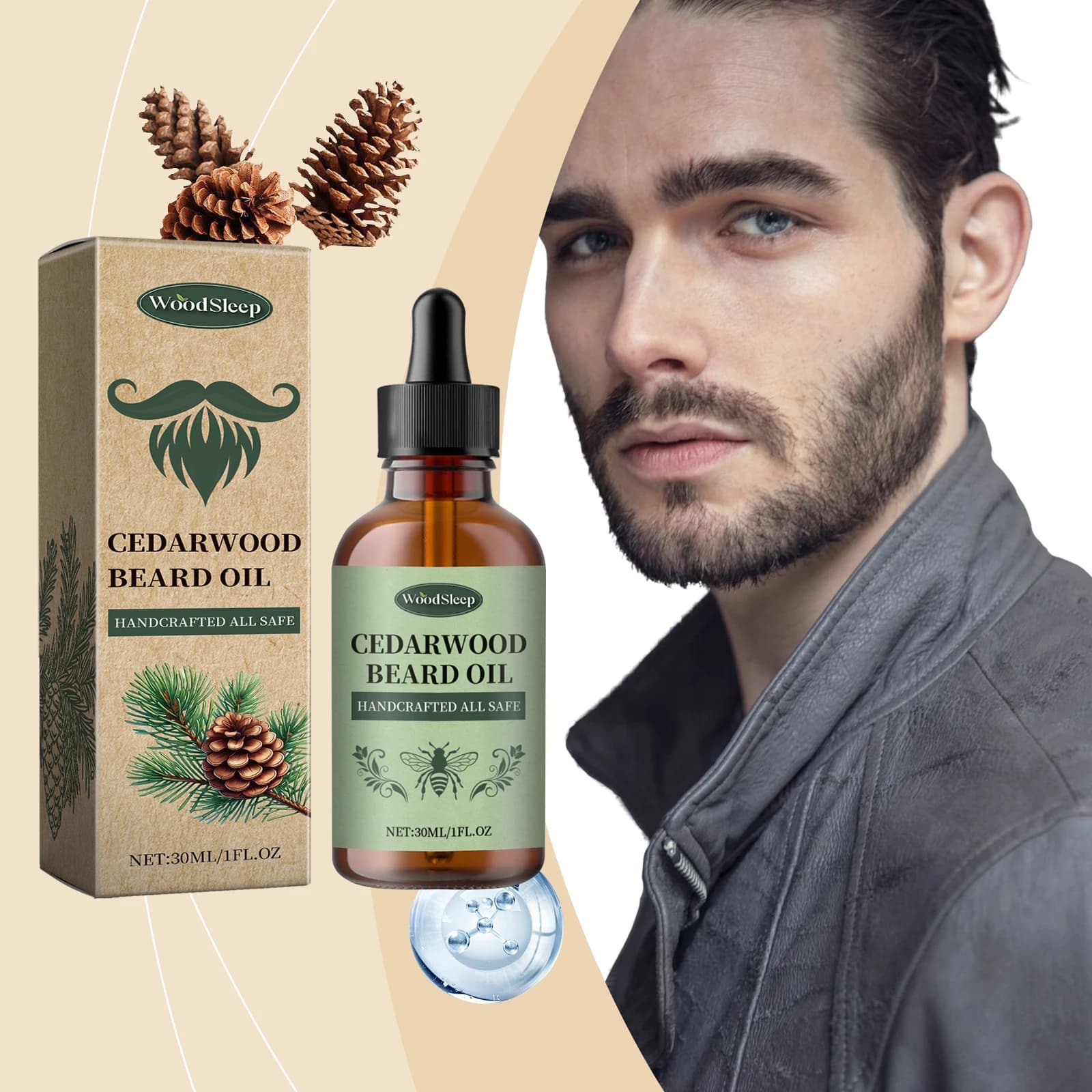 Woodsleep 30ml Essential Oil For Men's Shaving Care Moisturizing Moisturizing Nutrient Gloss Strengthening Roots Softening Essential Oil For Shaving Care