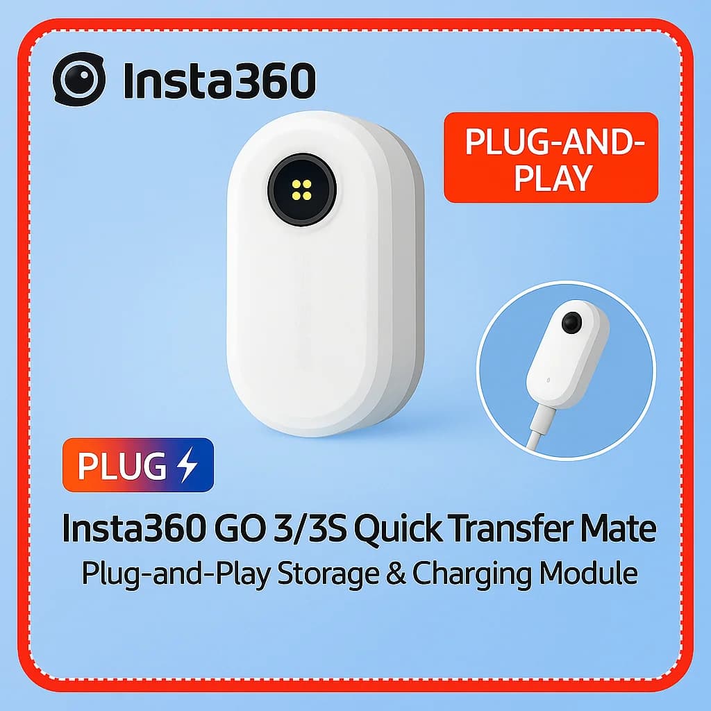 Quick Reader for Insta360 GO 3 / GO 3S | USB-C & Lightning Dual Port | Plug-and-Play Charging + File Transfer Adapter