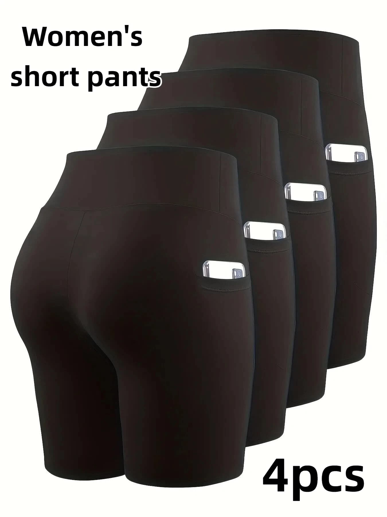 Set of four women's sports shorts in fast drying, suitable for cycling and racing, fast drying cycling pants