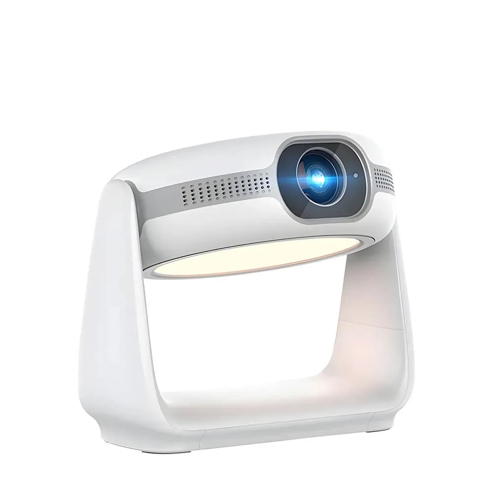 Proiettore intelligente Android Ayisa AK1, proiettore portatile Full HD 1080P con supporto integrato, keystone automatico, per uso interno ed esterno