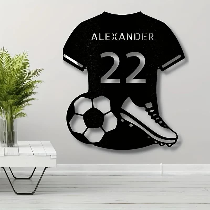 Custom Metal Plates for Uniforms of Football Teams, with Names and Numbers, Home Furniture Perfections, Sporty Fans