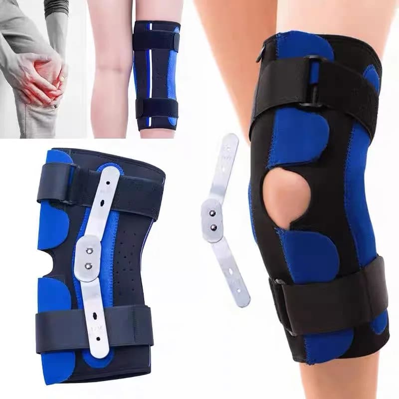 1 pz ginocchiera incernierata regolabile ginocchiera rotula con stabilizzatori laterali cinghia per tendinite supporto per ginocchio di decompressione