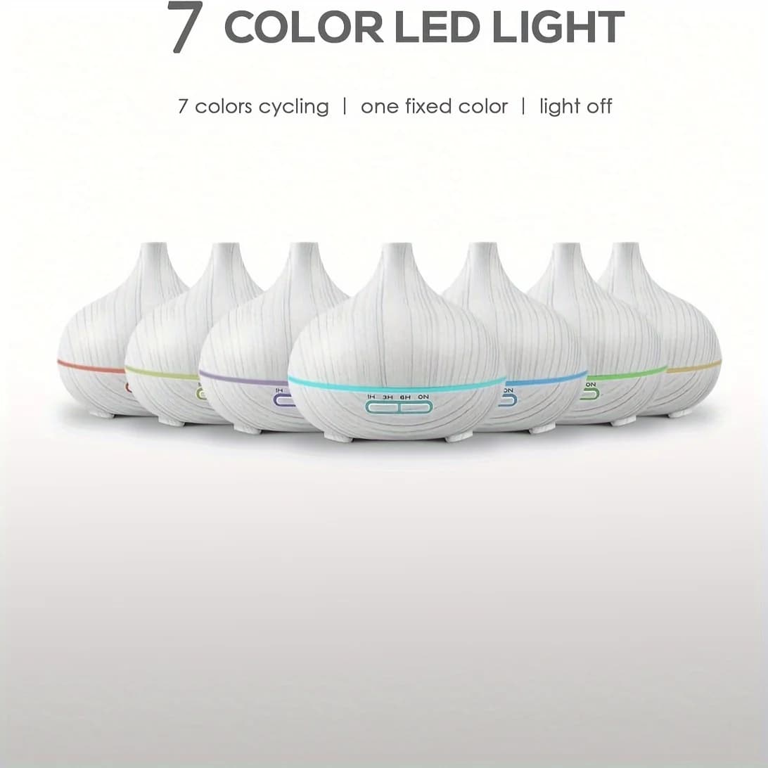 Umidificatori d'aria 7 colori LED casa macchina per la fragranza del grano del legno olio essenziale purificatore d'aria con telecomando ad ultrasuoni con 6 oli