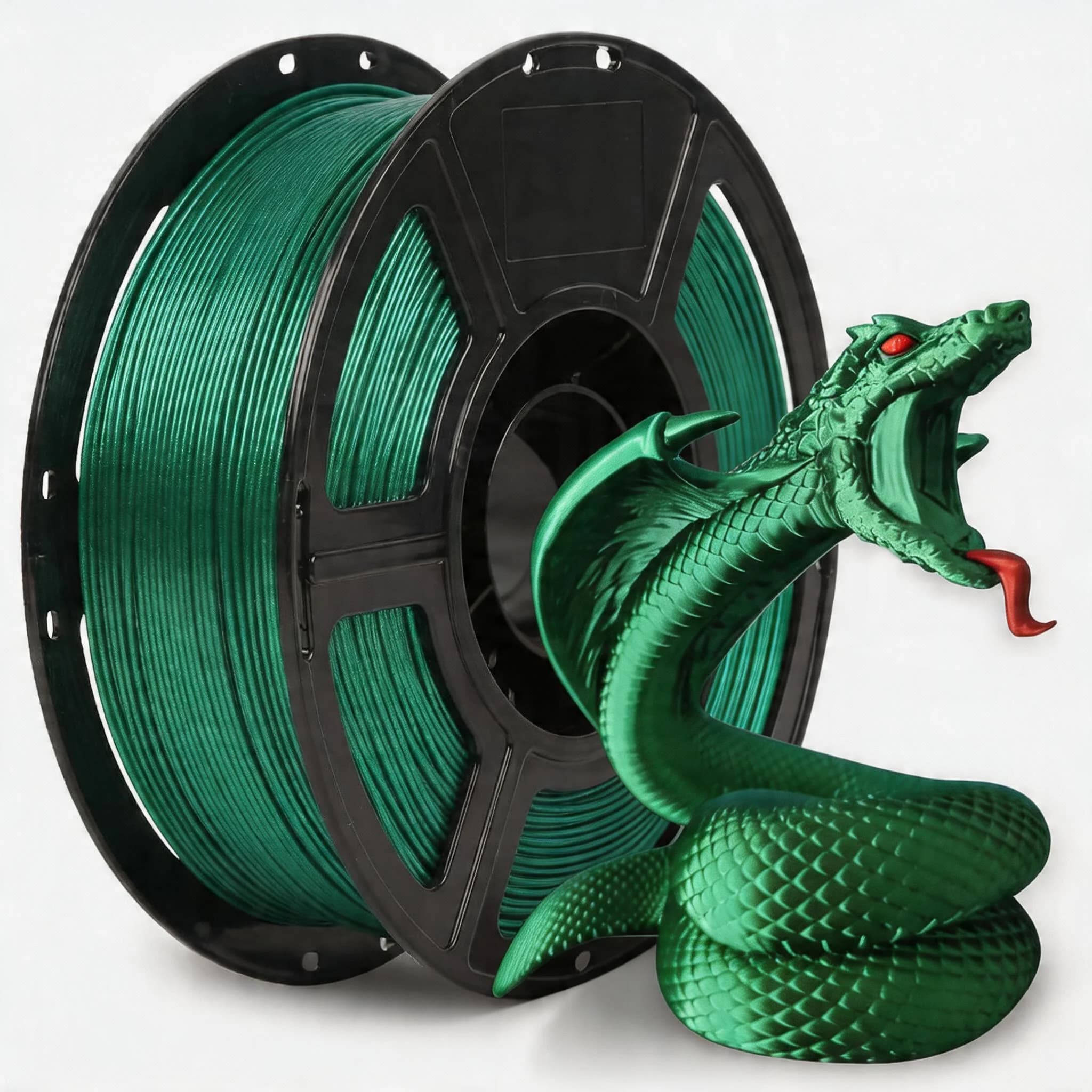 Filamento PLA Seta 1.75 mm per Stampa 3D, Bobina da 250g, Effetto Seta Lucido Metallizzato Verde, Bianco, Oro, Argento, Nero, Rosso, Blu