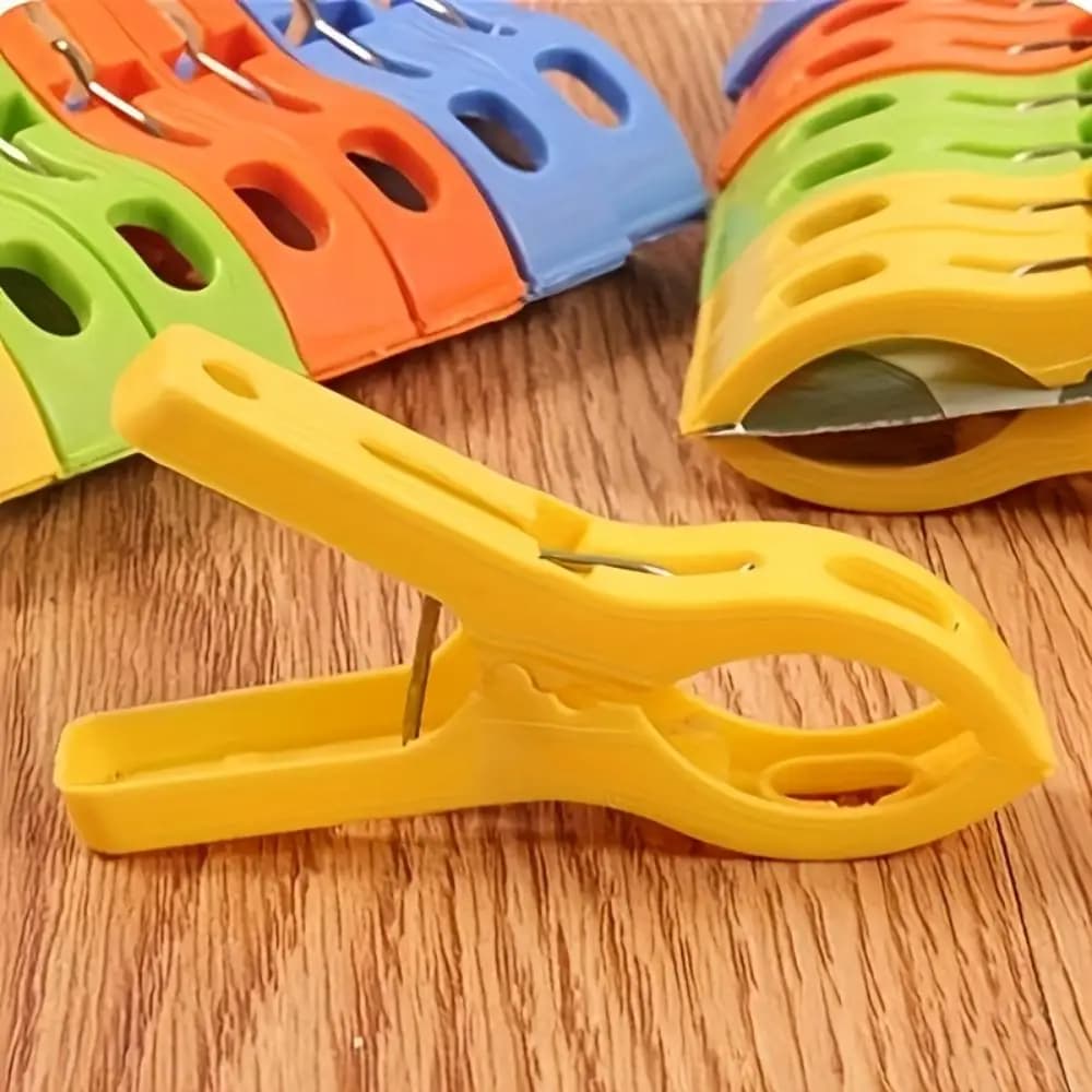 8ps/set Clothespin Powerful Hot New Cheap Hanger Clips Large Plastic Windproof Beach Towel Clothes Pins Spring Clamp