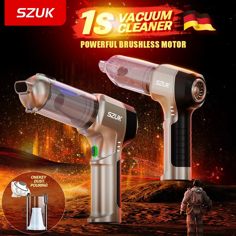 SZUK Nuovo Mini Aspirapolvere per Auto, Potente Aspirapolvere Portatile, Macchina per Pulizia con Forte Aspirazione, Aspirapolvere Wireless per Auto