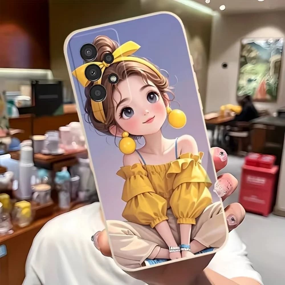Cute Cartoon Girl Pattern Design Phone Case For Samsung Galaxy S26 S25 S24 S23 S22 S21 S20 Ultra Plus FE Edge 2022 5G TPU Cover
