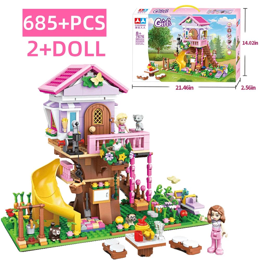 Serie fai da te per ragazze Building Blocks Figure Amicizia Casa sull'albero Villa Castello Amico Modello Giocattolo per bambini Regali di compleanno/Natale