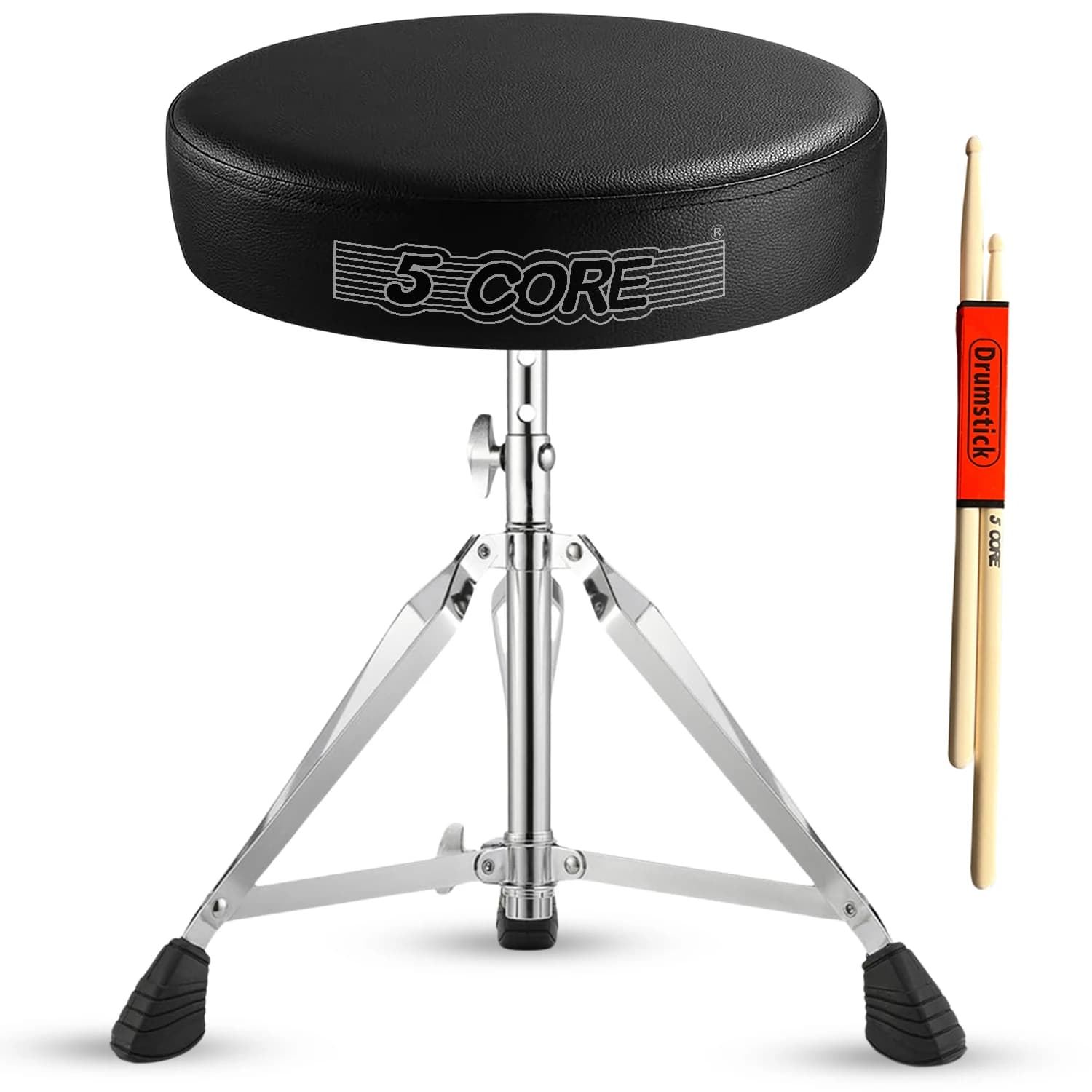 5 Core Drum Throne Padded Adjustable Guitar Stool Drummer Seat for Adults & Kids DS CH BLK