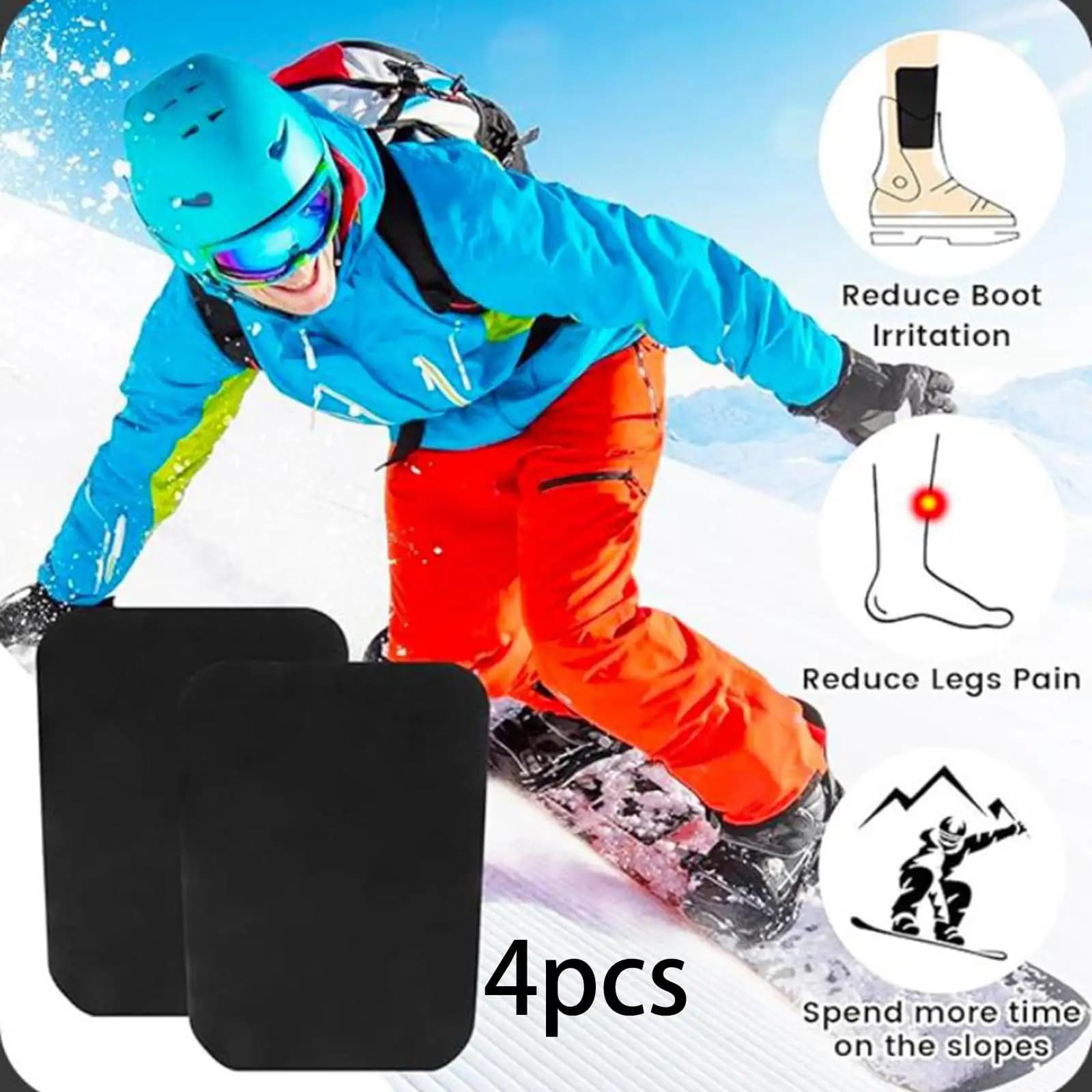 2/4 pezzi parastinchi da snowboard comodi ginocchiere professionali protezione accessori versatili per lo snowboard da sci