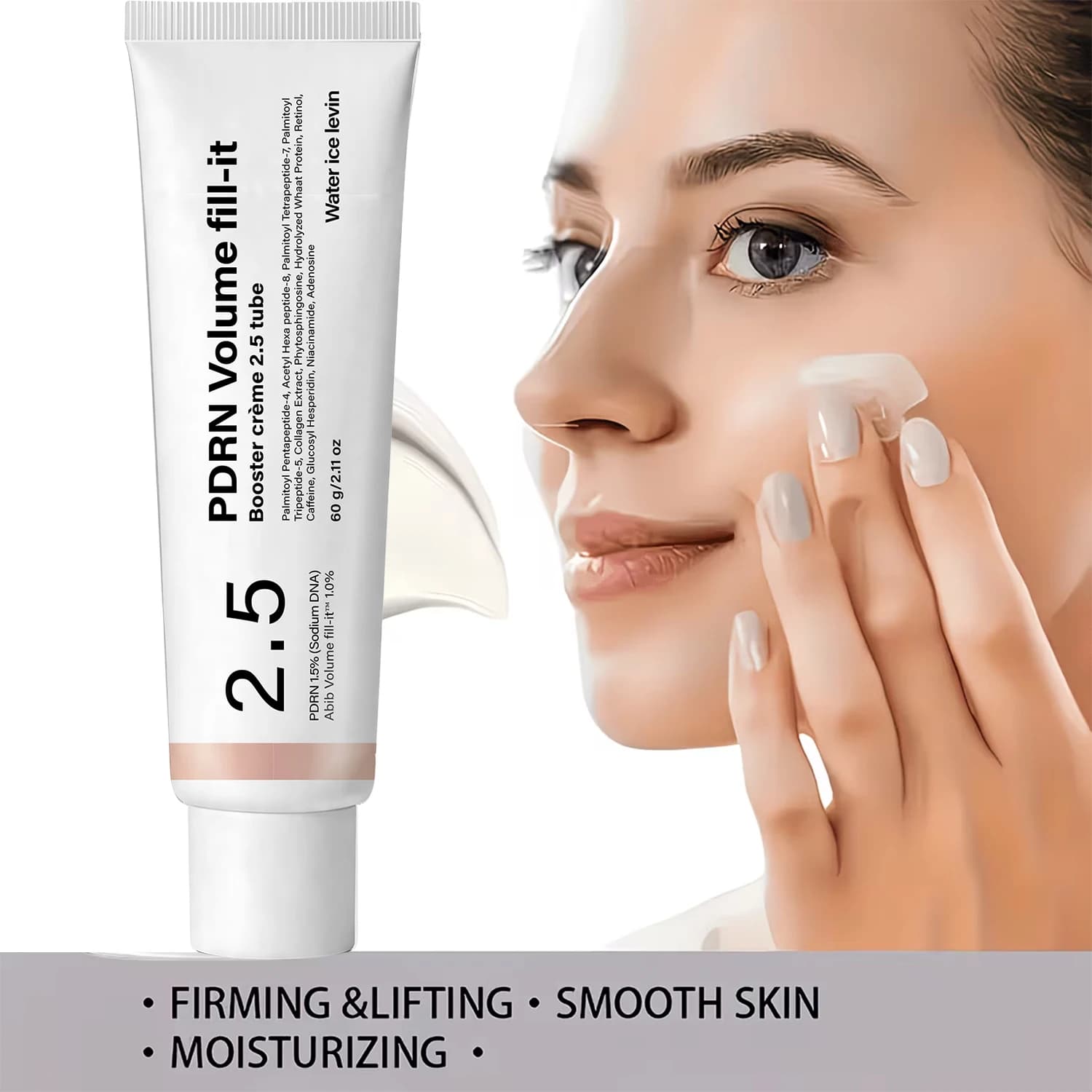Water ice levin PDRN Volume Fill‑it Face Cream 60g Moisturizing Firming Skin Care with Collagen Niacinamide Retinol