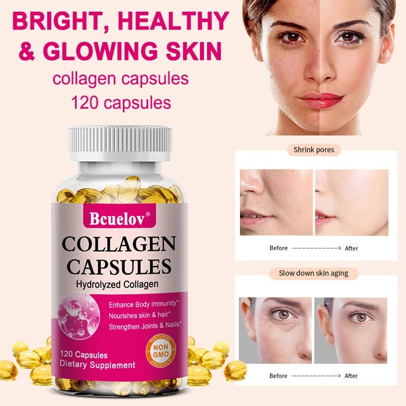 Collagen Capsules with Vitamin C, Biotin & Sodium, Daily Beauty Nutritional Supplement for Skin, Hair, Nail & Joint Wellness