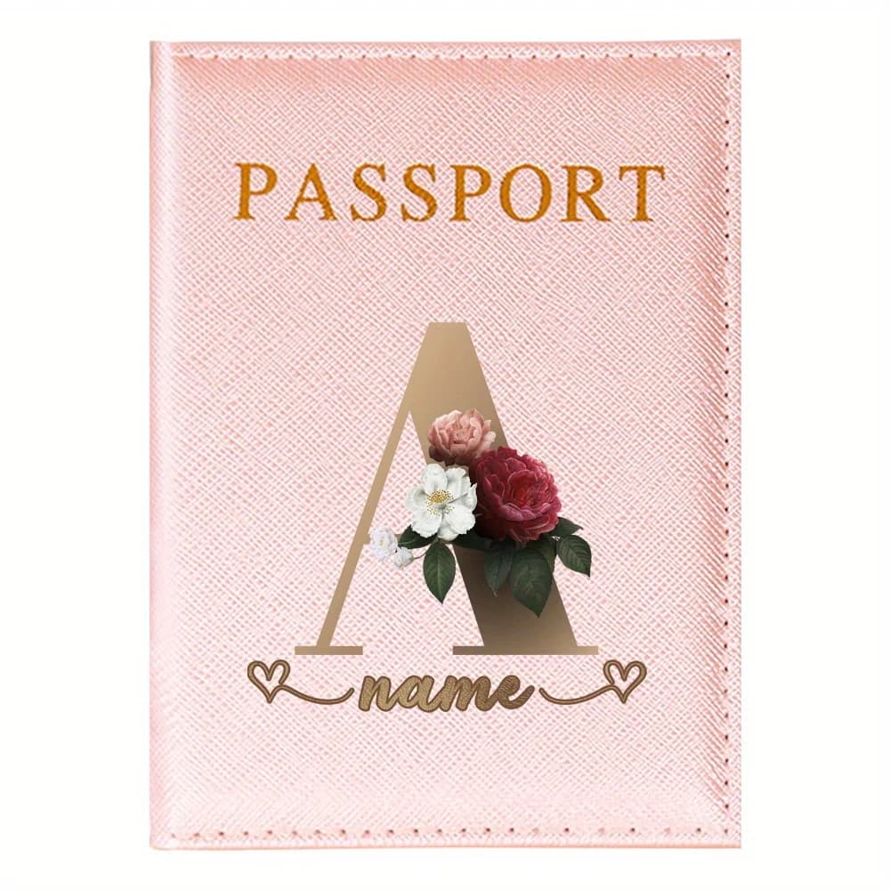 Custom Name Synthetic Leather Passport Holder, Slim Anti-scan Case for ID Business Card Travel Document Storage