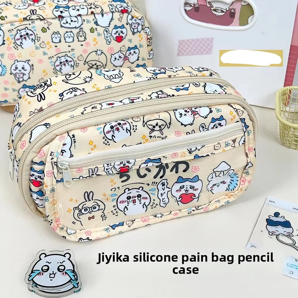 Astuccio Chiikawa Pain Bag, grande capacità, portapenne con cerniera, stile Usagi Hachiware Kawaii, regalo per studenti.