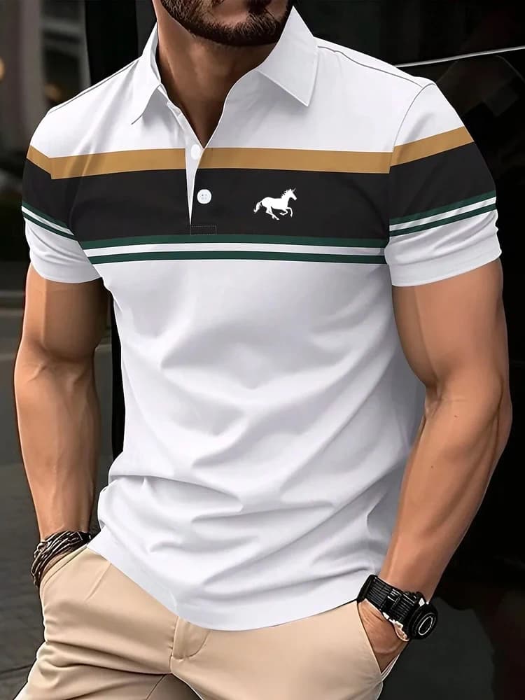 Polo da uomo estiva primavera autunno polo a maniche corte camicie con colletto business casual scuola all'aperto abbigliamento quotidiano da indossare per la casa