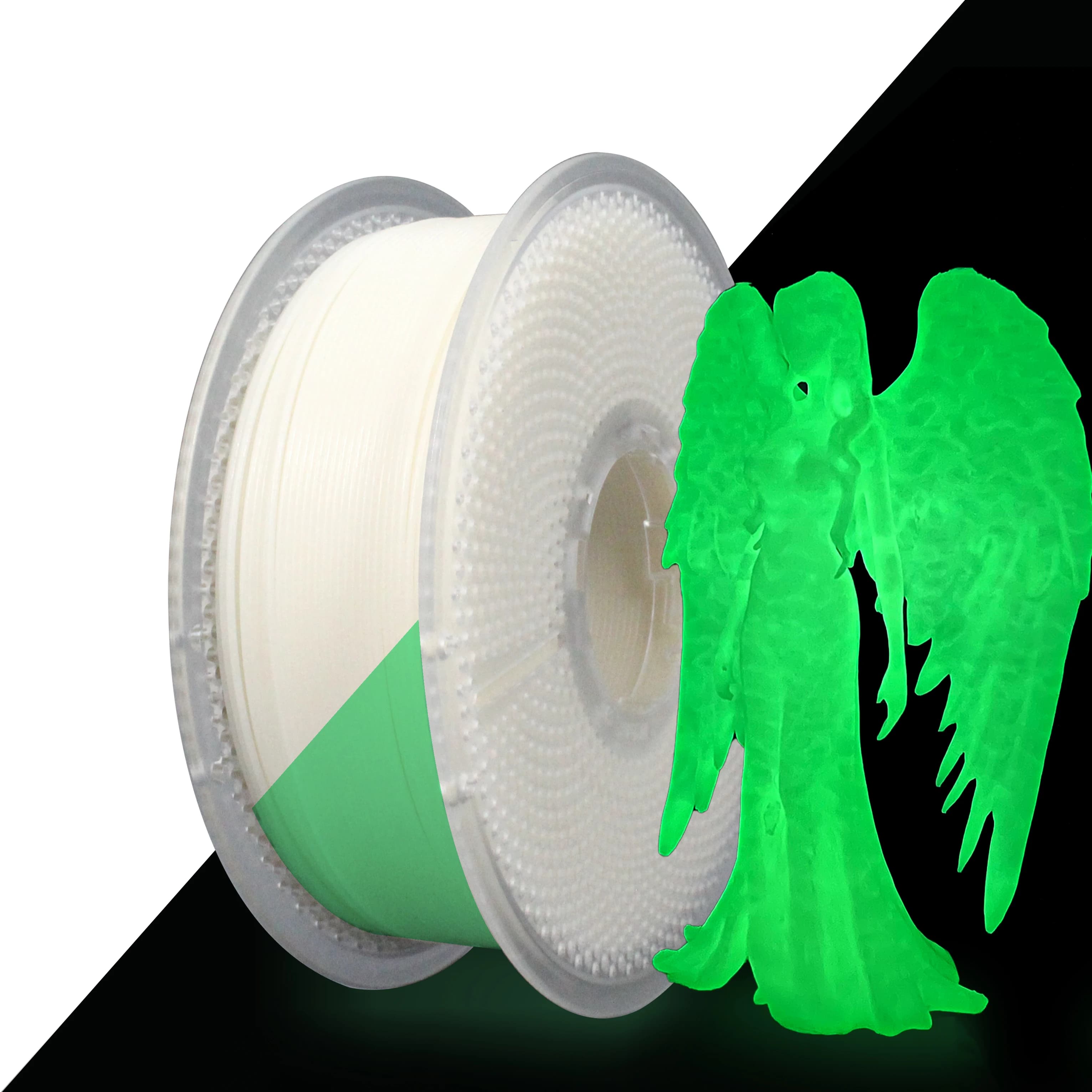 Likesilk PLA F Glow Green in dark strand, PLA F filament for 3D printing dimensional accuracy 1,75 mm +/- 0.02 mm, 1 kg coil Ab