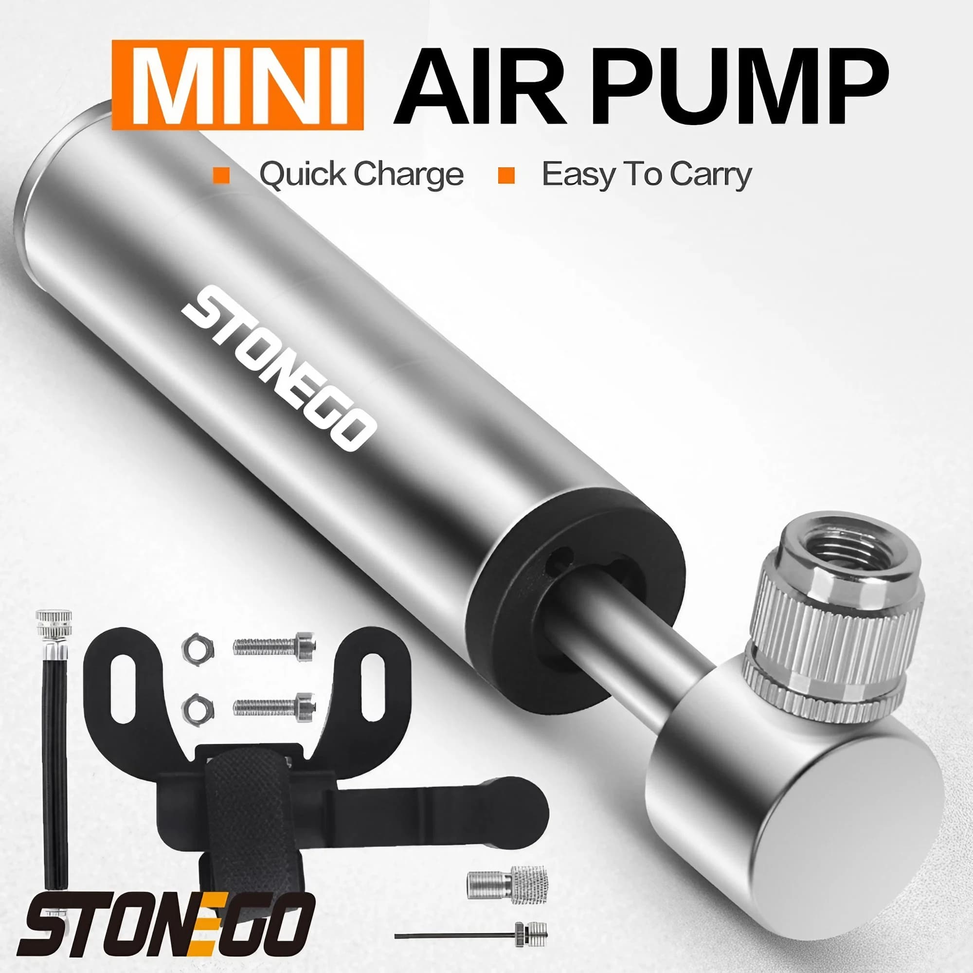 Pompa per bici tascabile portatile 120 PSI ad alta pressione, mini pompa per bici adatta per pompa per pneumatici per bicicletta ultraleggera con valvola Presta/Schrader