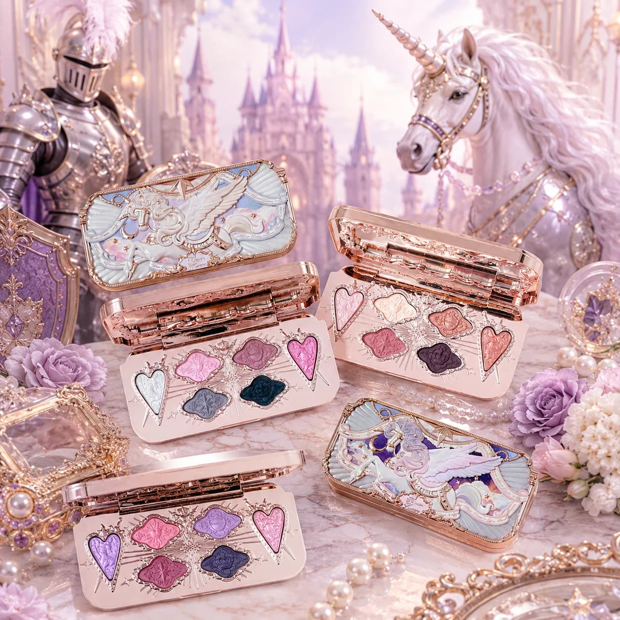 Flower sa Moonlight Mermaid Eyeshadow Palette 8 colori Matte Shimmer Glitter Eye Makeup Cosmetics Women Beauty Eye Shadow