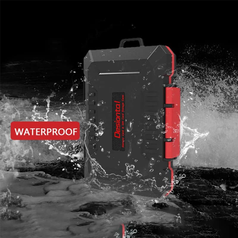 Porta carte SD Desiontal E8, scatola porta carte di memoria impermeabile, antiurto con ABS ambientale, sicuro e portatile
