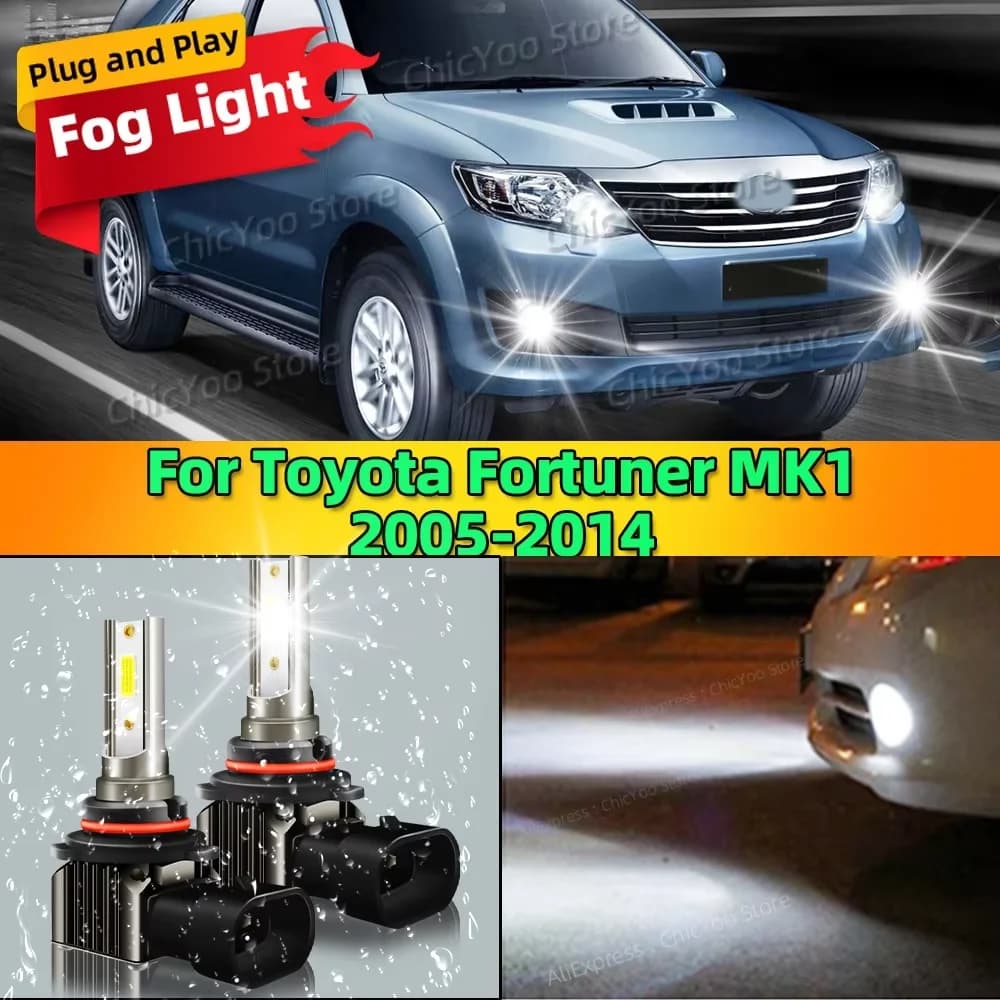 2pcs Auto Fendinebbia 15000LM Anteriore Fendinebbia Lampadine Chip LED Per Toyota Fortuner MK1 2005 2014 2006 2007 2008 2009 2010 2011 12 2013