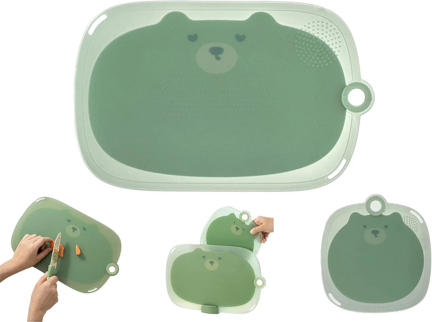 Non-slip plastic kitchen cutter, BPA-free cutter with hanging holes, multifunctional cutting board for solid foods, and