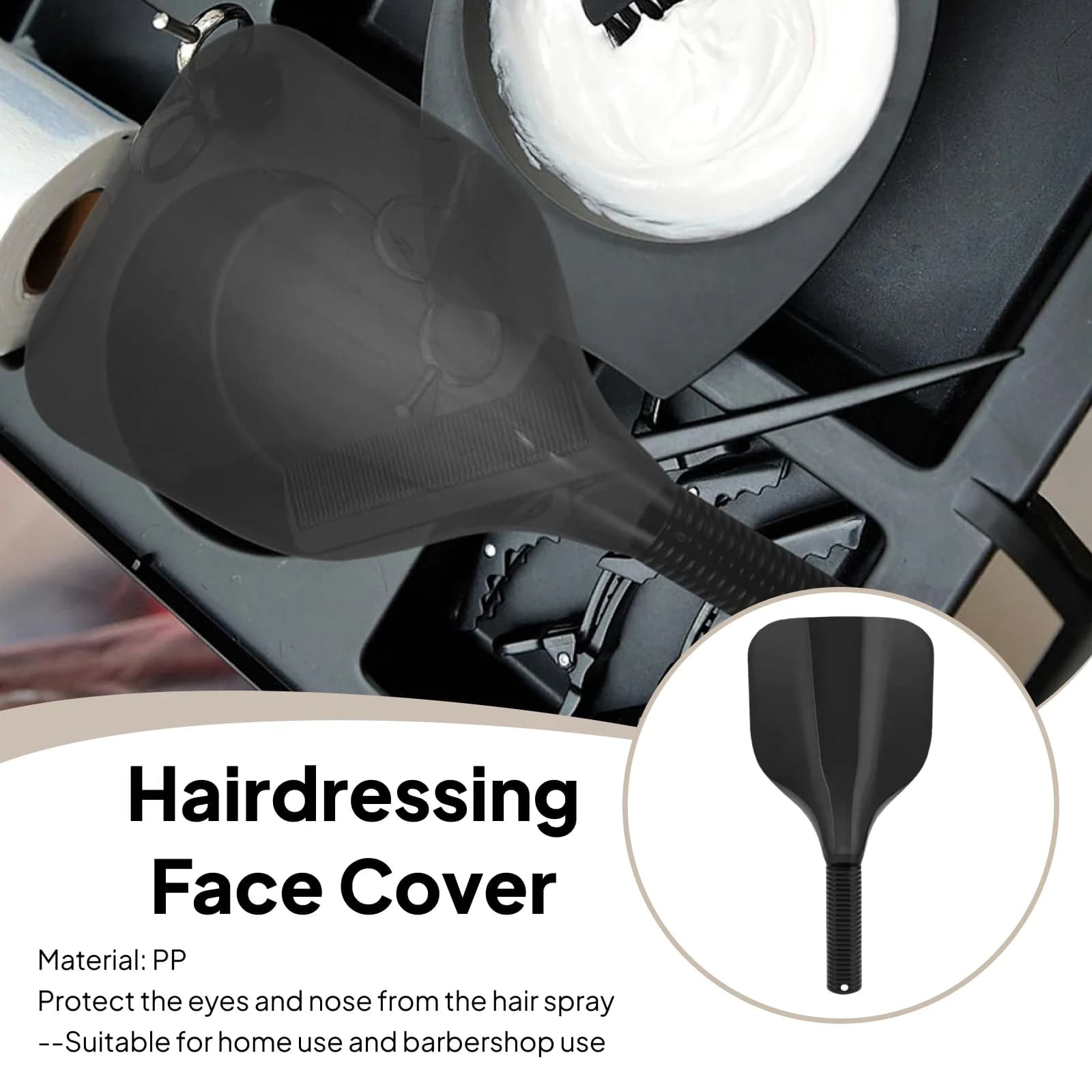 Copertura per il viso per parrucchiere Spray Maschera per il viso Spray per capelli Taglio professionale dei capelli Protezione per gli occhi Copertura antiscivolo per forniture da barbiere