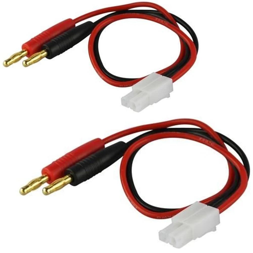 2 pacchi RC Cable Tamiya cavo di ricarica connettore a 4.0 4mm spina a Banana Balance Charge Cable 14awg 30cm 11.8in per elicottero RC