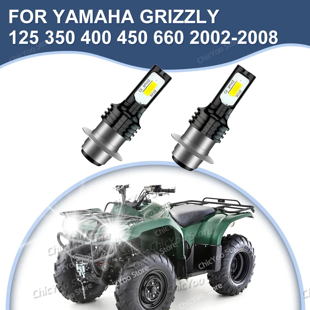 Fari moto Lampada a LED per Yamaha Grizzly 125 350 400 450 660 2002 2003 2004 2005 2006 2007 2008