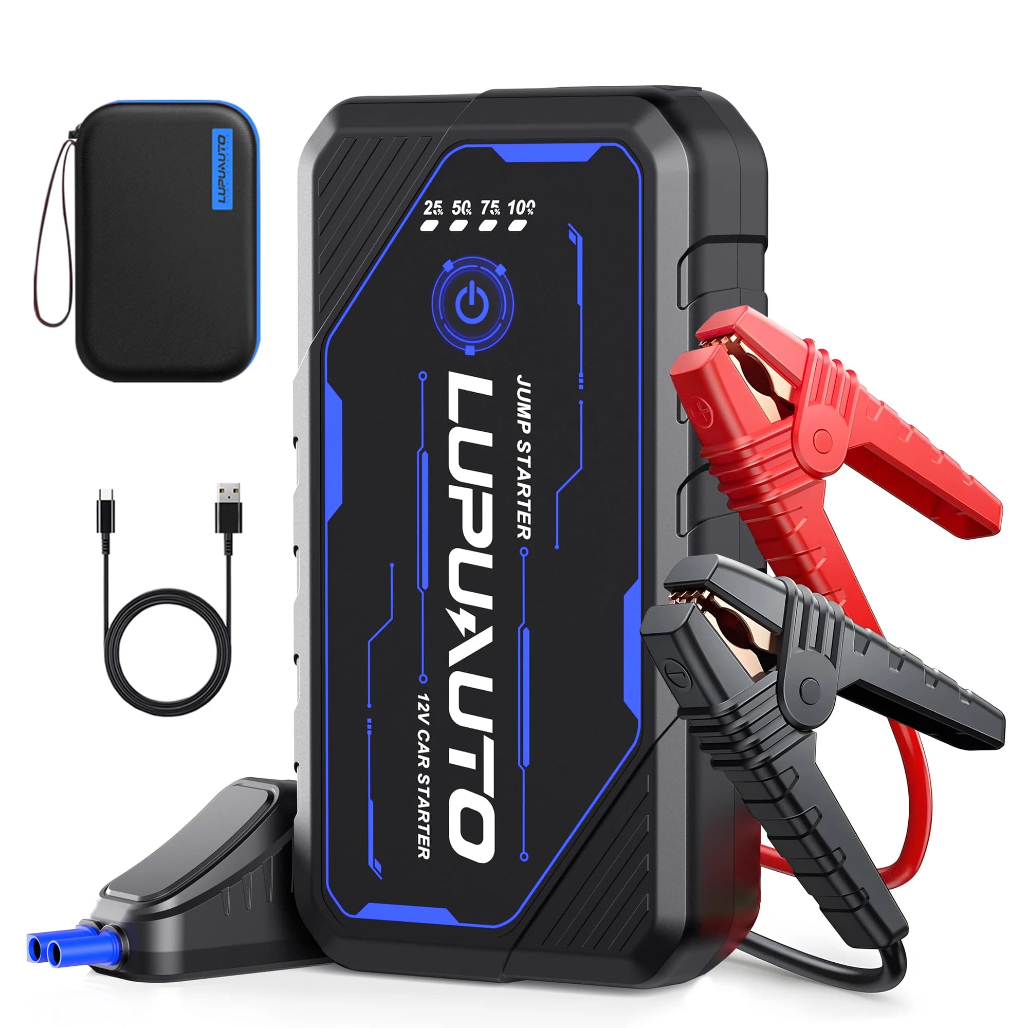Avviatore di Emergenza Portatile per Auto 4000A, Power Bank 12V, Caricabatterie per Auto 12V, Dispositivo di Avviamento