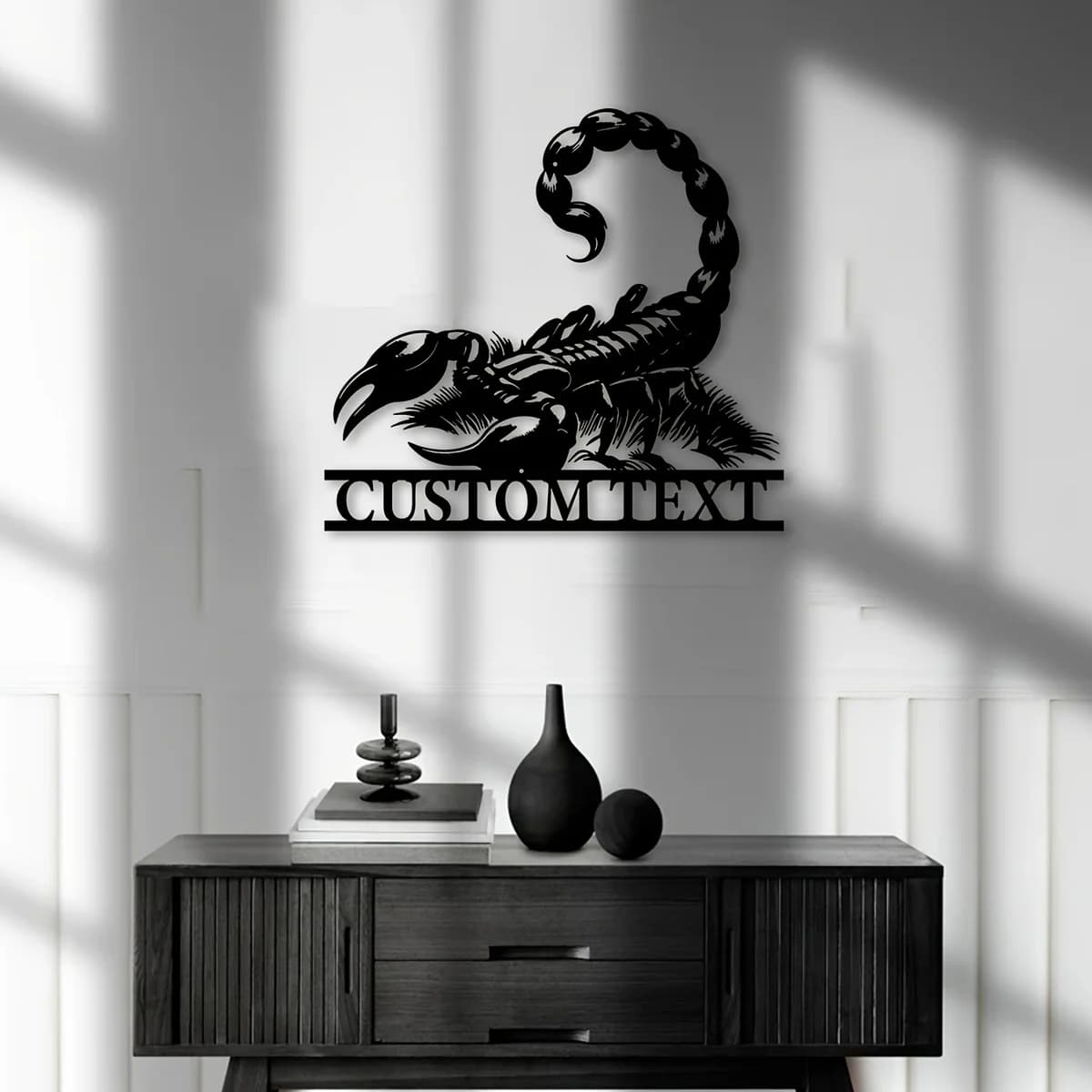 Decorazione da Parete in Metallo a Forma di Scorpione Velenoso Personalizzata, Ornamento da Parete per Cucina in Stile Rustico, Ideale per Camere/Uffici/Portico Esterno/Regalo