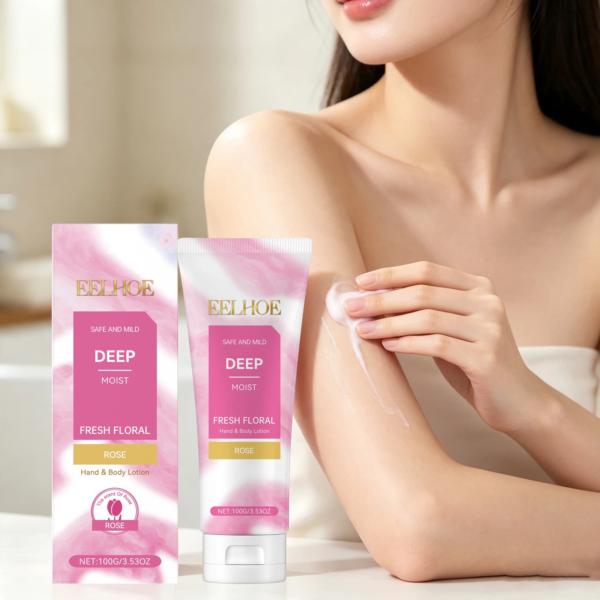 100G Rose Body Cream Daily Moisturizing Nourishing Pores Enhance Smoothness Improve Skin Texture Enhance Gloss Softening Lasting Floral Scent Body Cream